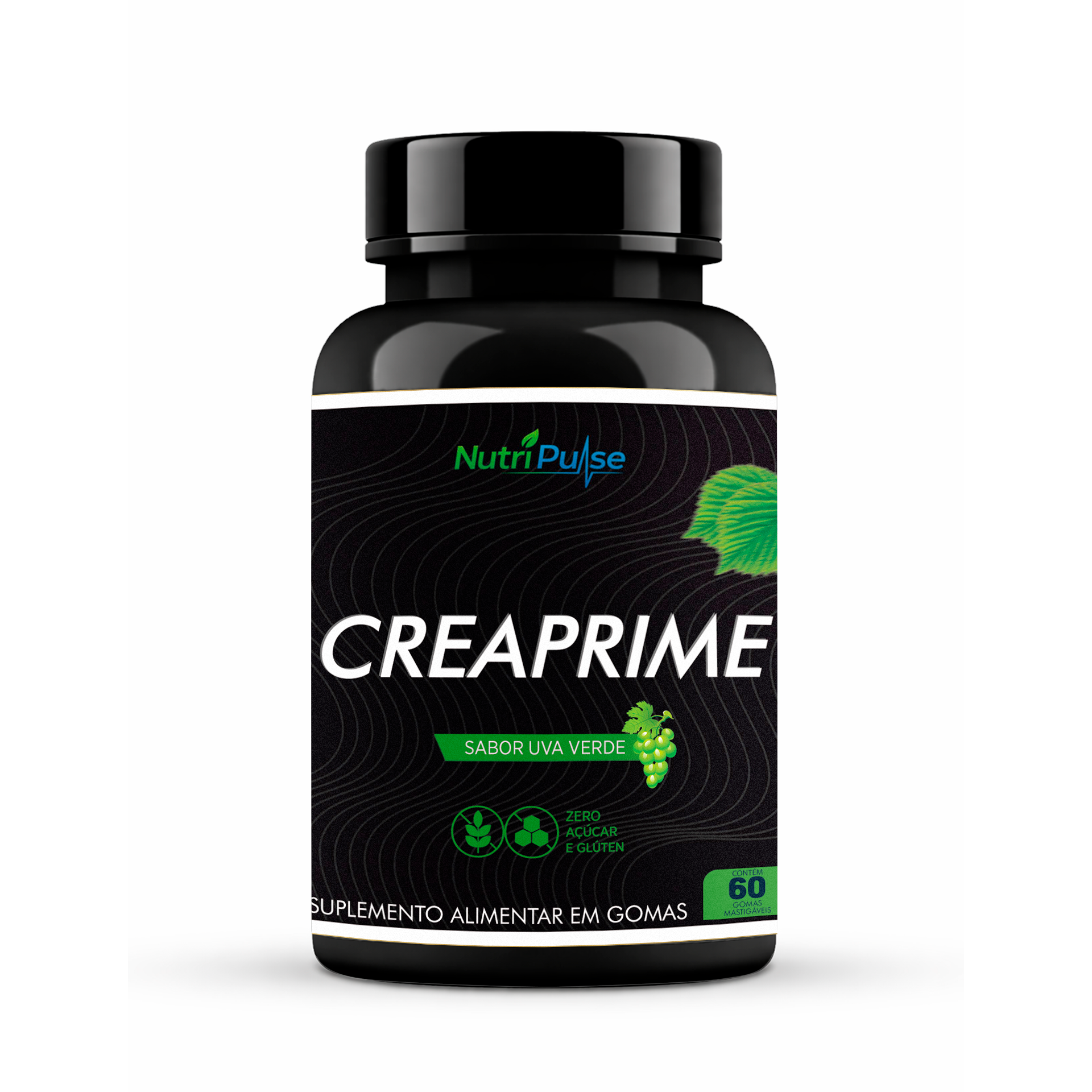 CreaPrime Creatina Gummy Sabor Uva Verde 60 Gomas